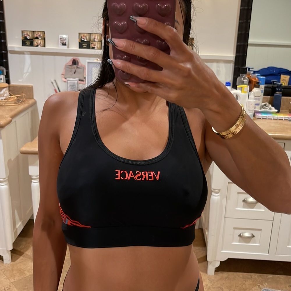 Versace Black and Red Sports Bra